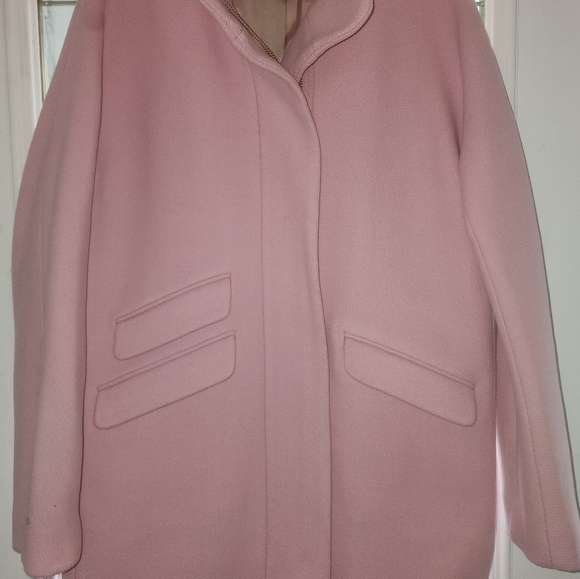 SIZE 12 J.Crew Pink Gori Wool Cocoon Coat - Picture 5 of 9